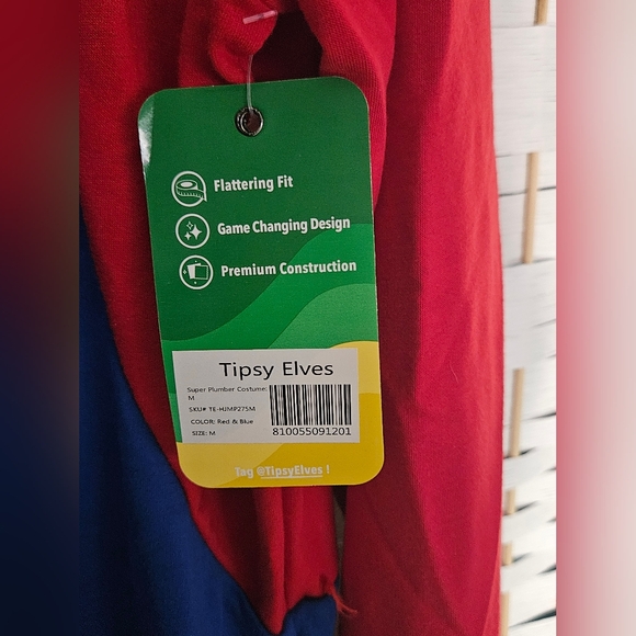 Tipsy Elves Men's Super Plummer Men's One Piece Costume Sz-M - Picture 9 of 13